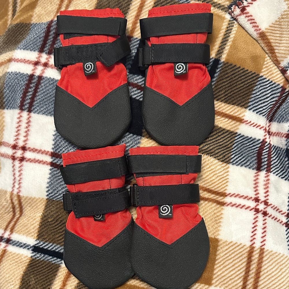 Red and Black Dog Boots